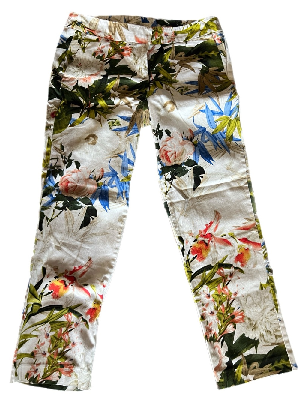 Saint Tropez West Tropical Floral Cropped ankle Pants Size 4